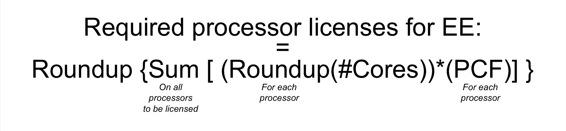 Formula For Calculating Processor Licenses For EE Formula For Calculating Processor Licenses For EE
